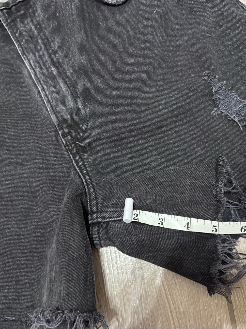 Abercrombie & Fitch Charcoal Distressed Denim Cutoffs - Picture 12 of 13